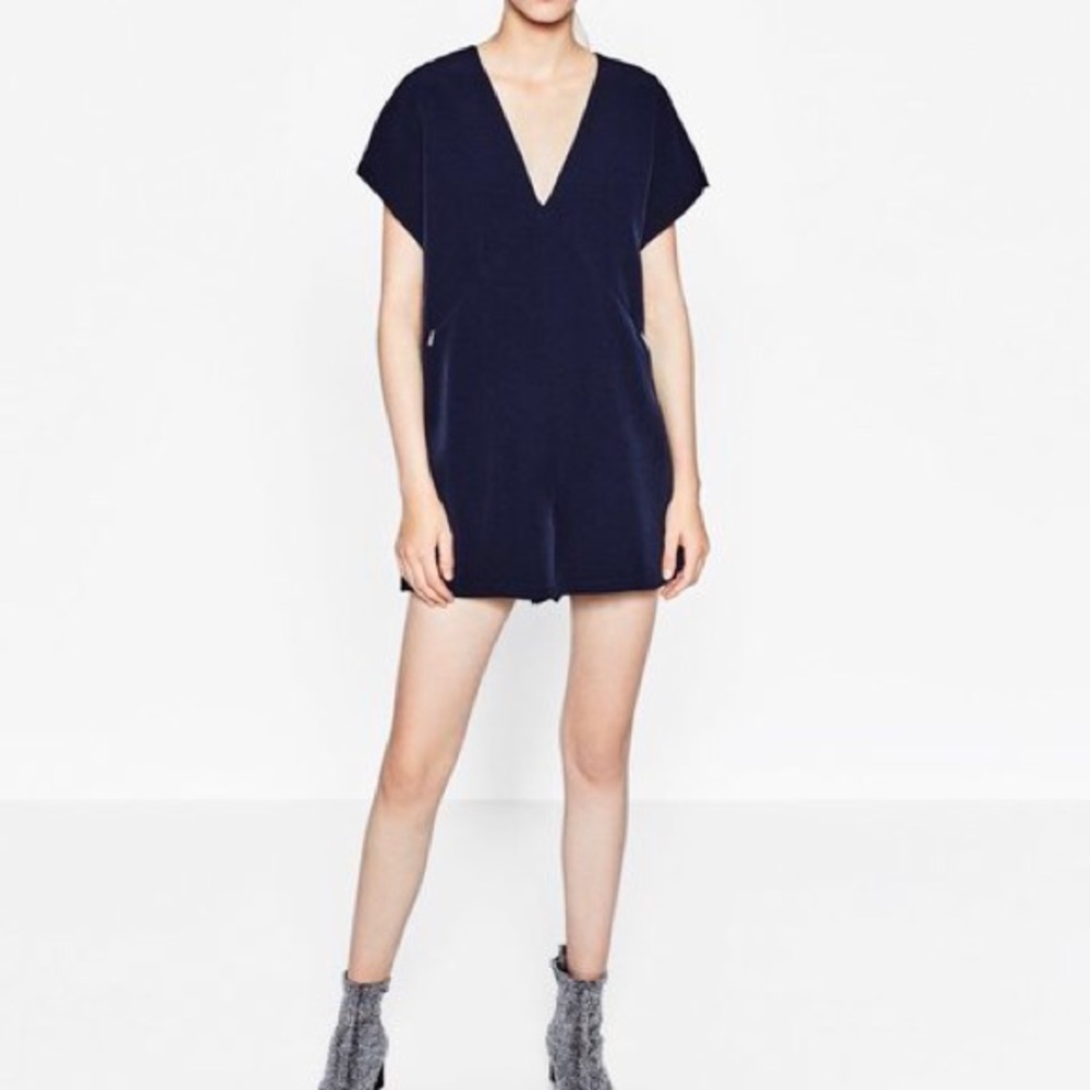 Zara navy romper.